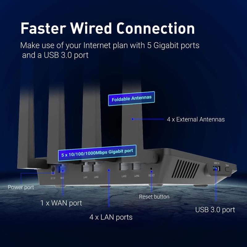 Roteador WiFi 6 GL.iNet GL-AX1800 (Flint) - Banda Dupla 1,8 Gbps